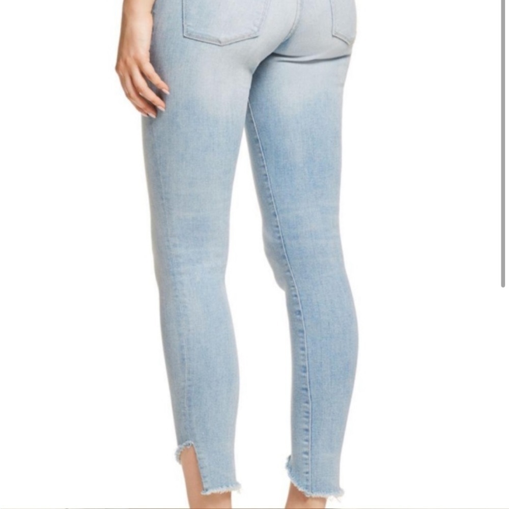 DL 1961 Emma Smart Denim Power Leggings Low Rise Raw hem Sz 30 Summer Light Wash